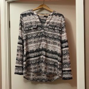 Calvin Klein pink&black snake pattern button up